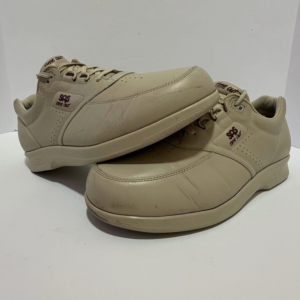 SAS Time Out Mens 12 W Bone Leather Walking Shoes Made in USA Sneaker 2651591